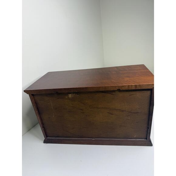 Rare Vintage MCM wooden Large jewelry box with lots of drawers, brass tone - Picture 10 of 10